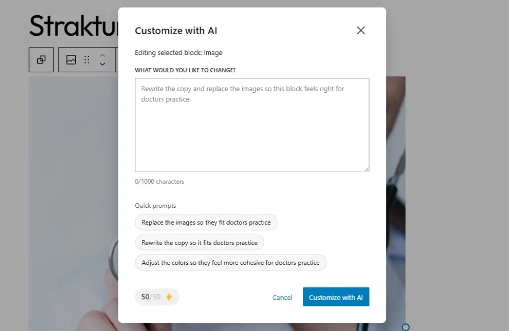 Strakture customize with AI