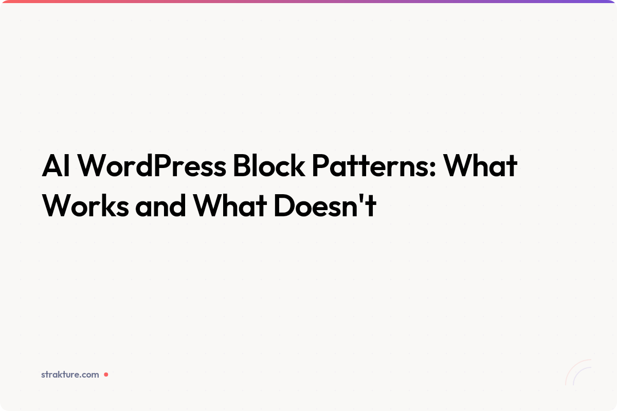 Featured image for AI WordPress Block Patterns article