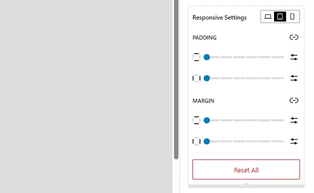 Strakture block editor responsive settings